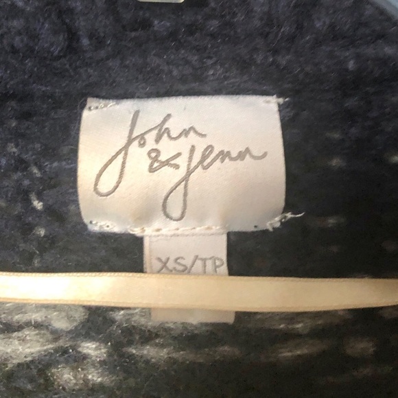 John & Jen Anthropologie Oversized Crop Two-Tone Cardigan Blue Grey Yellow XS - Picture 6 of 7